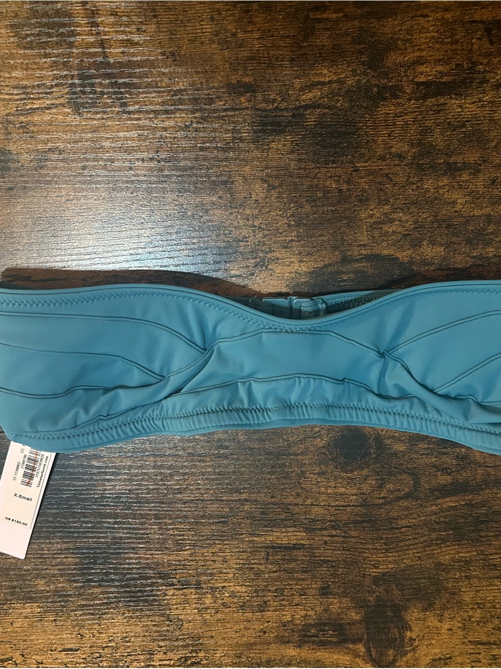 Victoria's Secret Teal Strapless Bandeau Swim Top X SMALL - Picture 1 of 3
